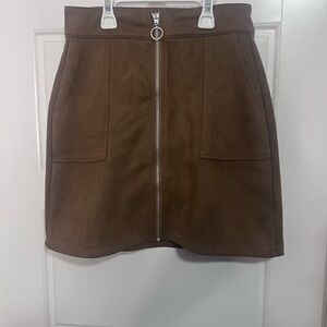 Maurices Zippered Brown Mini Skirt
